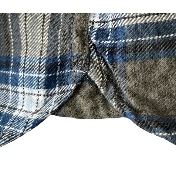 JACHS LONG SLEEVE BUTTON HERITAGE FLANNEL SHIRT, MENS, XL-BLUE OLIVE GREEN PLAID - Picture 9 of 12